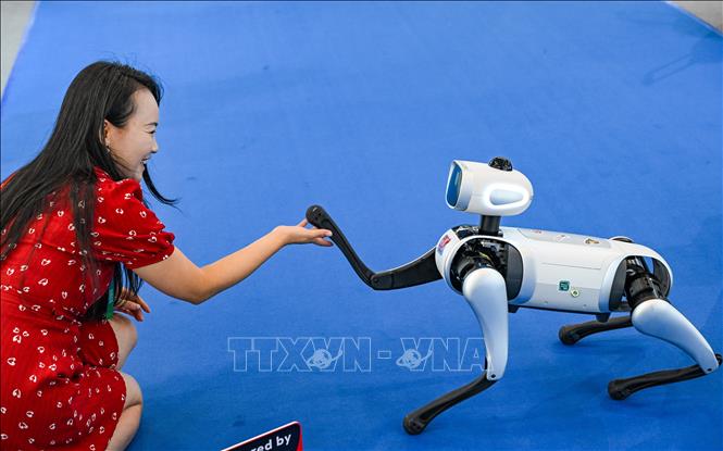 Các sản phẩm công nghệ tiên tiến được giới thiệu tại Triển lãm quốc tế về công nghiệp thông minh, diễn ra ở Trùng Khánh, Trung Quốc từ ngày 5-8/9/2025. Ảnh: THX/TTXVN