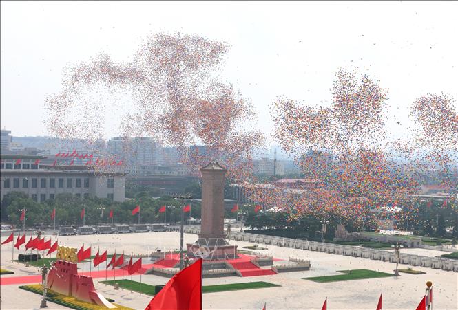 Ngày 3/9/2025, Trung Quốc long trọng tổ chức Lễ duyệt binh kỷ niệm 80 năm chiến thắng phát xít của nhân dân thế giới tại Quảng trường Thiên An Môn ở thủ đô Bắc Kinh. Ảnh: THX/TTXVN