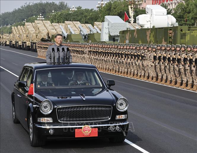 Ngày 3/9/2025, Trung Quốc long trọng tổ chức Lễ duyệt binh kỷ niệm 80 năm chiến thắng phát xít của nhân dân thế giới tại Quảng trường Thiên An Môn ở thủ đô Bắc Kinh. Ảnh: THX/TTXVN