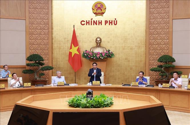 Thủ tướng Phạm Minh Chính chủ trì Phiên họp Chính phủ thường kỳ tháng 8 năm 2025. Ảnh: Dương Giang-TTXVN