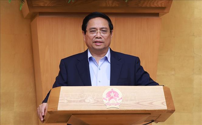 Thủ tướng Phạm Minh Chính chủ trì Phiên họp Chính phủ thường kỳ tháng 8 năm 2025. Ảnh: Dương Giang-TTXVN
