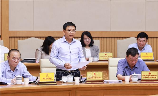 Bộ trưởng Bộ Tài chính Nguyễn Văn Thắng phát biểu. Ảnh: Dương Giang-TTXVN