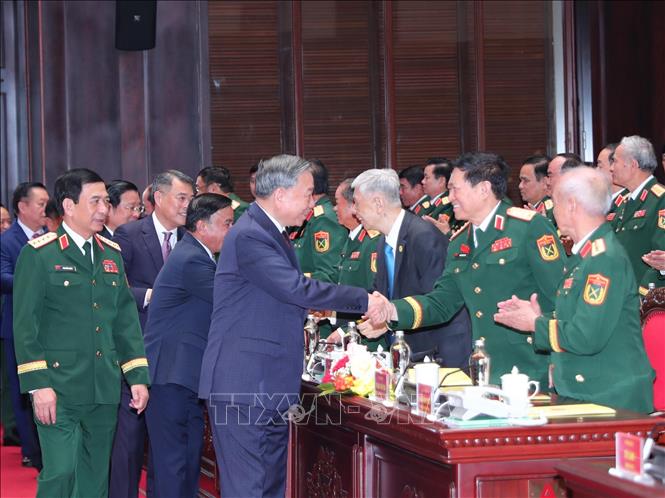 Tổng Bí thư Tô Lâm và các đại biểu dự buổi lễ. Ảnh: Trọng Đức - TTXVN