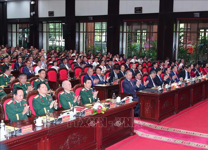 Tổng Bí thư Tô Lâm và các đại biểu dự lễ kỷ niệm. Ảnh: Trọng Đức - TTXVN