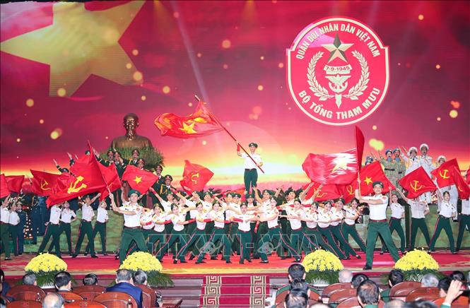 Chương trình nghệ thuật chào mừng lễ kỷ niệm. Ảnh: Trọng Đức - TTXVN