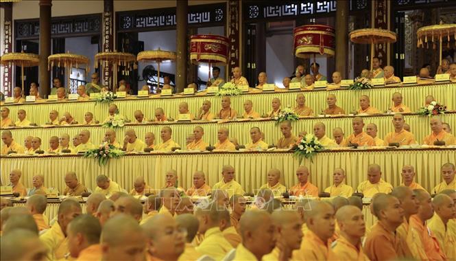 Đại Lễ Vu Lan được tổ chức tại tổ đình Từ Đàm (phường Thuận Hoá, thành phố Huế). Ảnh: Văn Dũng-TTXVN