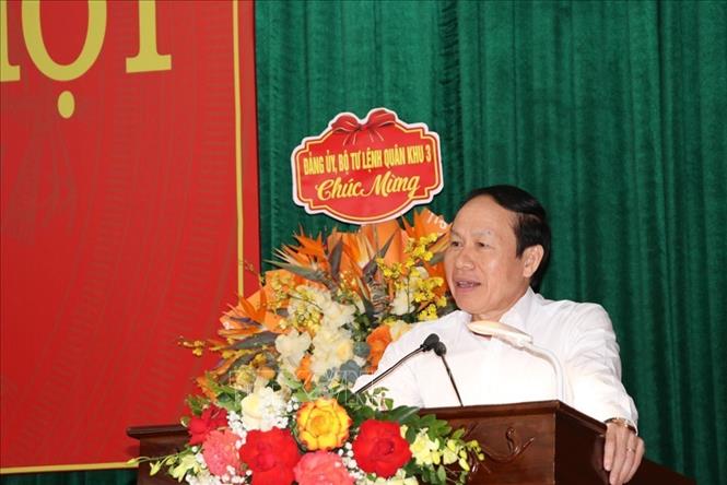 Ủy viên Trung ương Đảng, Bí thư Thành ủy Hải Phòng Lê Tiến Châu phát biểu. Ảnh: Mạnh Minh - TTXVN
