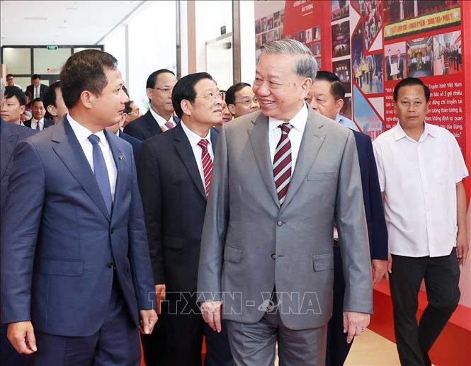 Tổng Bí thư Tô Lâm đến dự buổi lễ. Ảnh: Thống Nhất – TTXVN