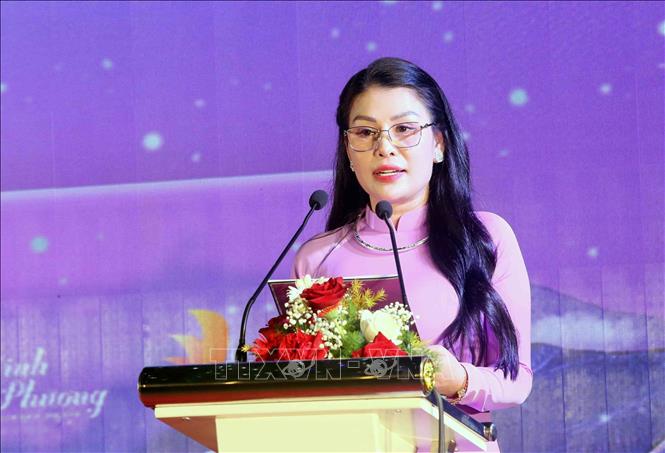Bà Đàm Hương Thủy, Trưởng Ban Tổ chức cuộc thi phát biểu. Ảnh: Quang Quyết - TTXVN