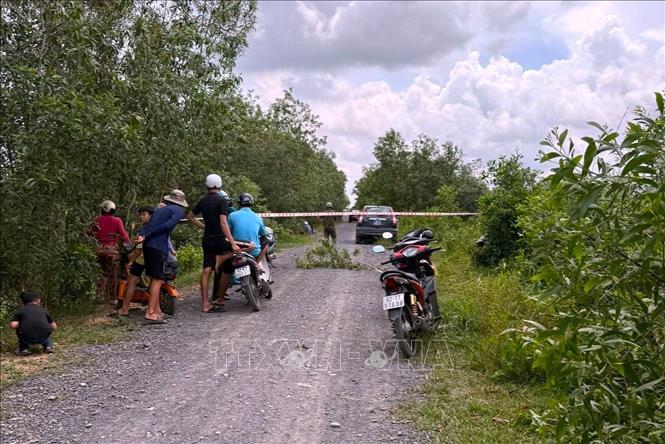 Hiện trường nơi đối tượng Nguyễn Thanh Nhã phi tang xác nạn nhân tại xã xã Bình Hiệp (tỉnh Tây Ninh). Ảnh: TTXVN phát
