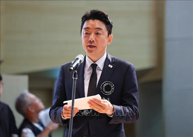 (Tư liệu) Chánh Văn phòng Tổng thống Hàn Quốc Kang Hoon Sik phát biểu tại Seoul. Ảnh: Yonhap/TTXVN