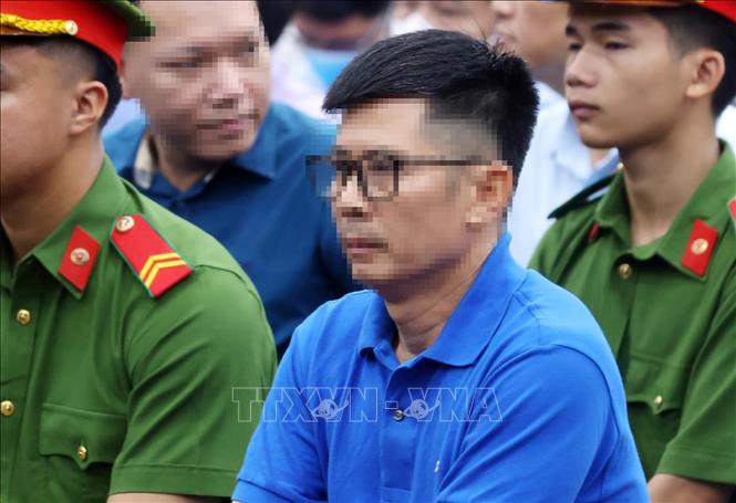 Bị cáo Nguyễn Duy Hưng, cựu Chủ tịch Hội đồng quản trị Tập đoàn Thuận An tại phiên toà xét xử. Ảnh: Phạm Kiên - TTXVN