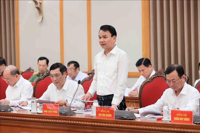 Đồng chí Đặng Xuân Phong, Ủy viên Trung ương Đảng, Bí thư Tỉnh ủy Phú Thọ phát biểu. Ảnh: An Đăng - TTXVN