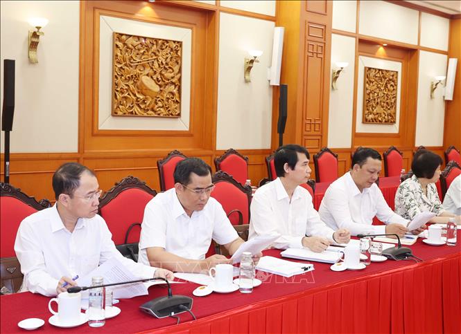 Các đại biểu dự cuộc làm việc. Ảnh: Thống Nhất - TTXVN