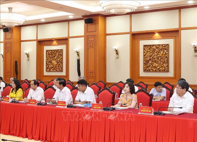 Các đại biểu tham dự cuộci làm việc. Ảnh: Thống Nhất - TTXVN