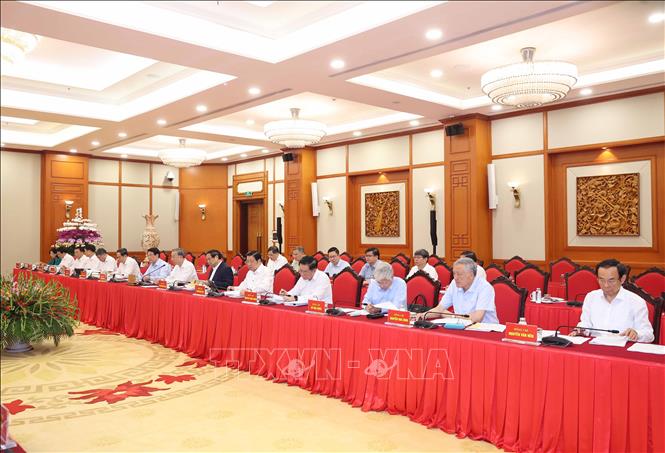 Các đại biểu tham dự cuộc làm việc. Ảnh: Thống Nhất – TTXVN