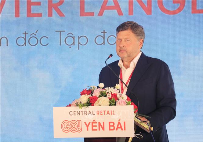 Tổng Giám đốc Tập đoàn Central Retail Việt Nam Olivier Langlet phát biểu tại Lễ khai trương. Ảnh: Tuấn Anh - TTXVN