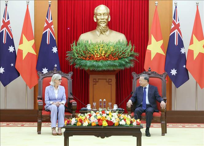 Tổng Bí thư Tô Lâm tiếp Toàn quyền Australia Sam Mostyn thăm cấp Nhà nước tới Việt Nam. Ảnh: Thống Nhất – TTXVN