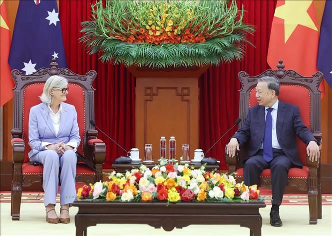 Tổng Bí thư Tô Lâm tiếp Toàn quyền Australia Sam Mostyn thăm cấp Nhà nước tới Việt Nam. Ảnh: Thống Nhất – TTXVN