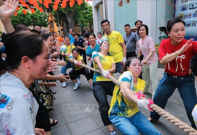 Đội Trung tâm hợp tác Quốc tế (VNA8) giành giải Nhì. Ảnh: Hoàng Hiếu - TTXVN