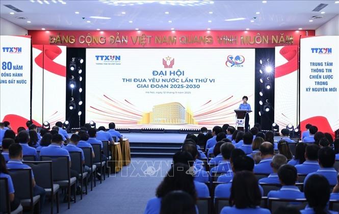 Đại hội thi đua yêu nước Thông tấn xã Việt Nam lần thứ 6, giai đoạn 2025 - 2030. Ảnh: Minh Đức – TTXVN