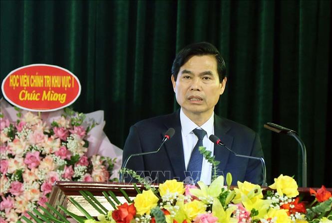 Bí thư Tỉnh ủy Sơn La Hoàng Quốc Khánh phát biểu. Ảnh: Quang Quyết - TTXVN
