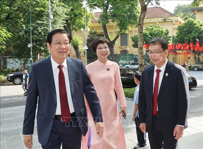 Đồng chí Phan Đình Trạc, Uỷ viên Bộ Chính trị, Bí thư Trung ương Đảng, Trưởng Ban Nội chính Trung ương đến dự Lễ kỷ niệm. Ảnh: TTXVN