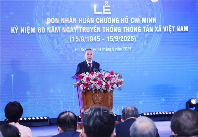 Tổng Bí thư Tô Lâm phát biểu tại lễ kỷ niệm. Ảnh: Lâm Khánh - TTXVN