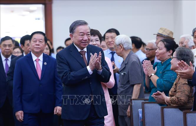 Tổng Bí thư Tô Lâm dự Lễ đón nhận Huân chương Hồ Chí Minh và kỷ niệm 80 năm Ngày truyền thống Thông tấn xã Việt Nam (15/9/1945 - 15/9/2025). Ảnh: Dương Giang - TTXVN