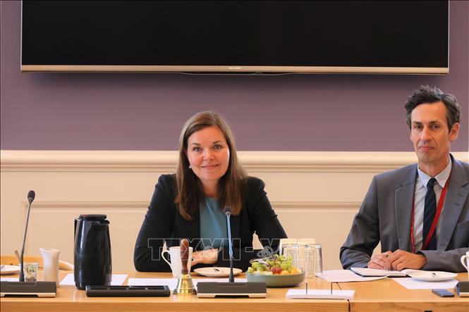 Chủ tịch Ủy ban Kinh tế - Thương mại của Quốc hội Đan Mạch Louise Schack Elholm. Ảnh: Trường Dụy - PV TTXVN tại Rome