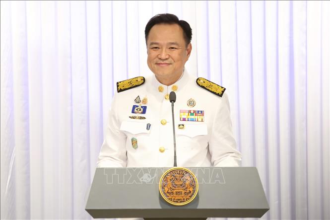 Tân Thủ tướng Thái Lan Anutin Charnvirakul phát biểu sau lễ nhậm chức tại Bangkok ngày 7/9/2025. Ảnh: THX/TTXVN