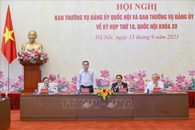 Chủ tịch Quốc hội Trần Thanh Mẫn chủ trì hội nghị. Ảnh: Doãn Tấn - TTXVN