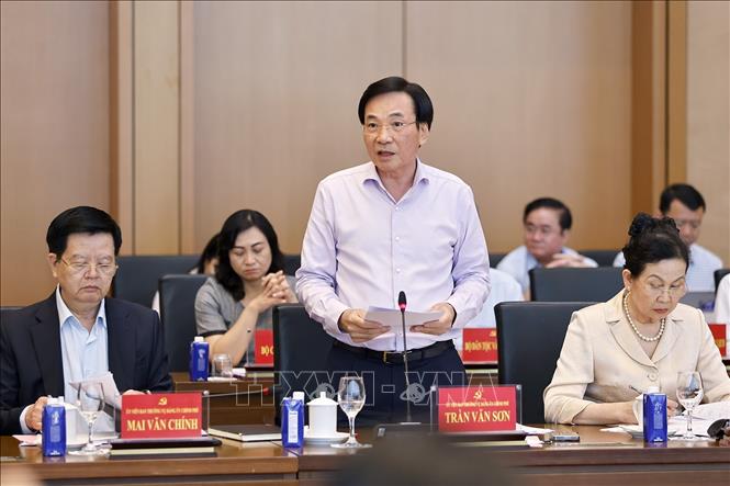 Bộ trưởng, Chủ nhiệm Văn phòng Chính phủ Trần Văn Sơn phát biểu. Ảnh: Doãn Tấn - TTXVN