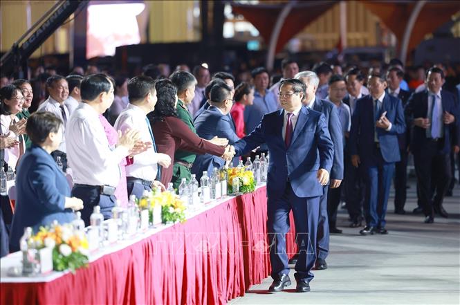 Thủ tướng Phạm Minh Chính dự Lễ bế mạc Triển lãm Thành tựu Đất nước “80 năm Hành trình Độc lập - Tự do - Hạnh phúc”. Ảnh: Dương Giang-TTXVN 
