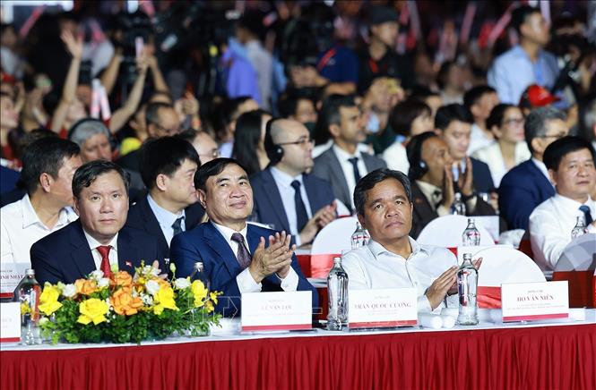 Các đại biểu tham dự bế mạc Triển lãm Thành tựu Đất nước “80 năm Hành trình Độc lập - Tự do - Hạnh phúc”. Ảnh: Dương Giang-TTXVN 
