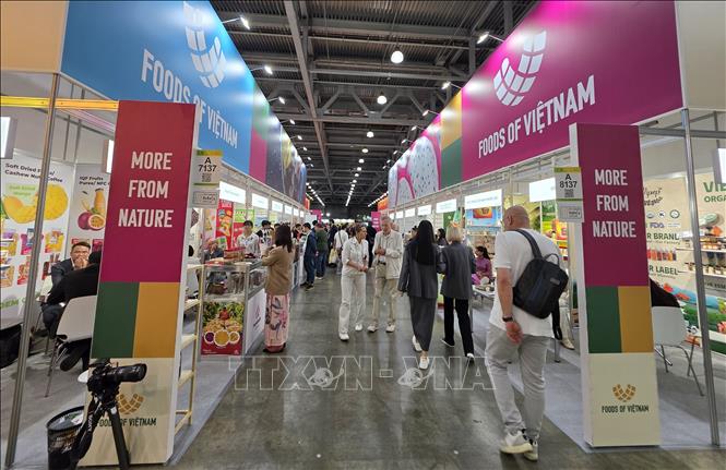 Vietnamese booths at the event. VNA Photo: Trần Hải