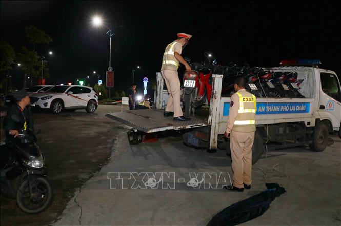 Nhiều phương tiện vi phạm nồng độ cồn bị tổ công tác Đội cảnh sát giao thông Công an tỉnh Lai Châu bắt giữ. Ảnh: Quý Trung – TTXVN