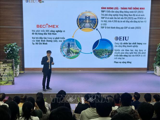 Quang cảnh tọa đàm đàm kết nối R&D trong khuôn khổ chương trình. Ảnh: Mỹ Phương – TTXVN