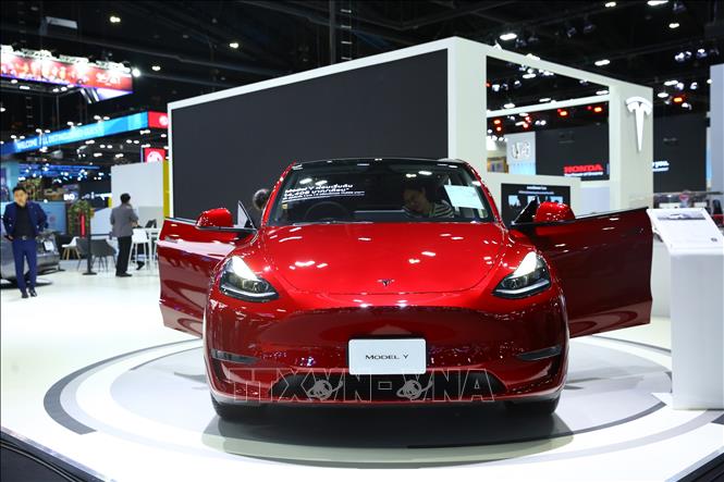 Mẫu xe Model Y của hãng xe điện Tesla. Ảnh: THX/TTXVN