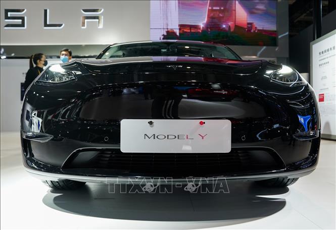 Mẫu xe Model Y của hãng xe điện Tesla. Ảnh: THX/TTXVN