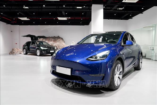 Mẫu xe Model Y của hãng xe điện Tesla. Ảnh: THX/TTXVN