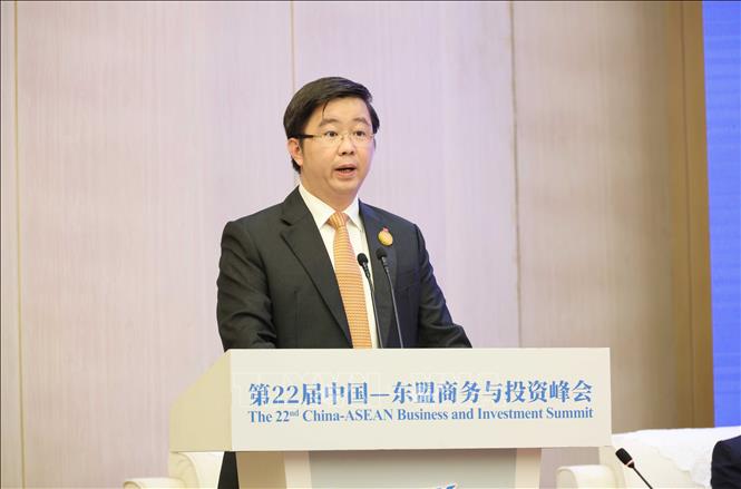 Thứ trưởng Bộ Khoa học và Công nghệ Bùi Hoàng Phương phát biểu thảo luận tại Hội nghị. Ảnh: Công Tuyên-PV TTXVN tại Trung Quốc