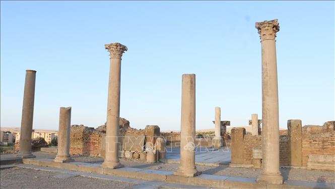 Hàng cột Corinthian (loại cột có hoa văn trên đỉnh). Ảnh: Mạnh Hùng – Phóng viên TTXVN tại Algeria