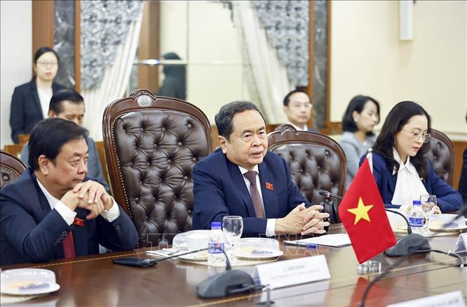 Chủ tịch Quốc hội Trần Thanh Mẫn phát biểu. Ảnh: Doãn Tấn – TTXVN