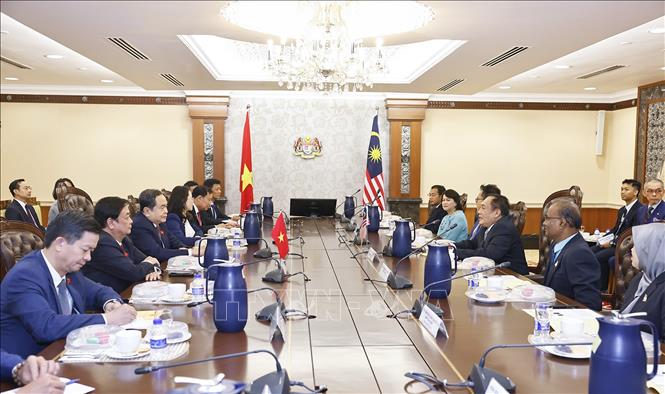 Chủ tịch Quốc hội Trần Thanh Mẫn hội đàm với Chủ tịch Thượng viện Malaysia Dato' Awang Bemee Awang Ali Basah. Ảnh: Doãn Tấn – TTXVN