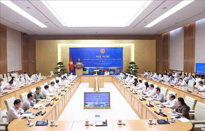 Hội nghị Hội đồng điều phối vùng Đồng bằng sông Hồng lần thứ sáu. Ảnh: Dương Giang-TTXVN 
