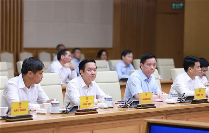 Lãnh đạo các tỉnh, thành phố vùng Đồng bằng sông Hồng tham dự Hội nghị Hội đồng điều phối vùng Đồng bằng sông Hồng lần thứ sáu. Ảnh: Dương Giang-TTXVN