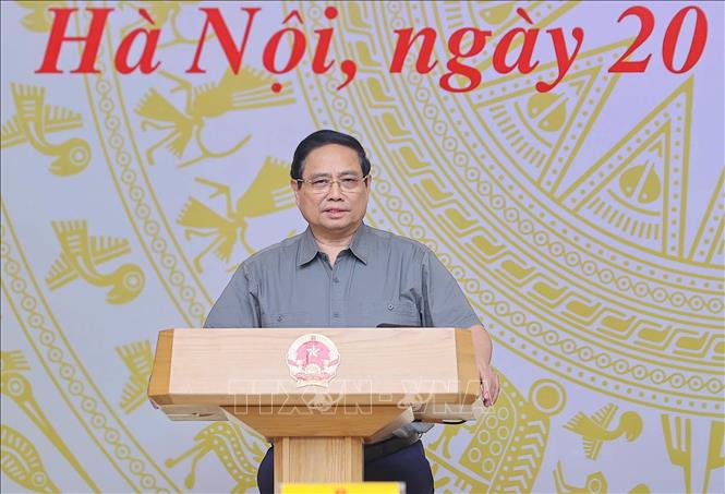 Thủ tướng Chính phủ Phạm Minh Chính chủ trì phiên họp. Ảnh: Dương Giang-TTXVN
