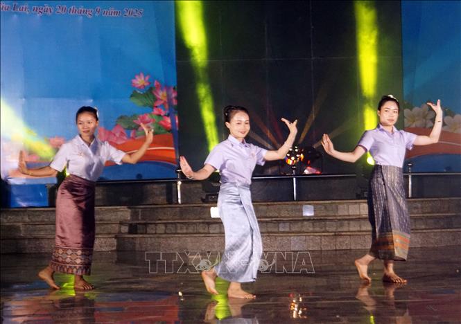 Tiết mục văn nghệ tại chương trình nghệ thuật. Ảnh: Trịnh Bang Nhiệm - TTXVN