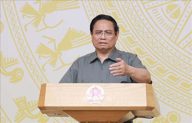 Thủ tướng Phạm Minh Chính chủ trì phiên họp lần thứ nhất của Ban Chỉ đạo Trung ương về chính sách nhà ở và thị trường bất động sản. Ảnh: Dương Giang-TTXVN 
